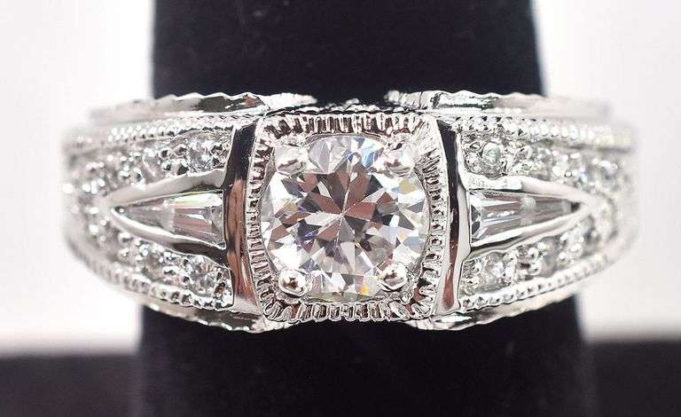 CZ Gemstone Ring in Sterling Silver