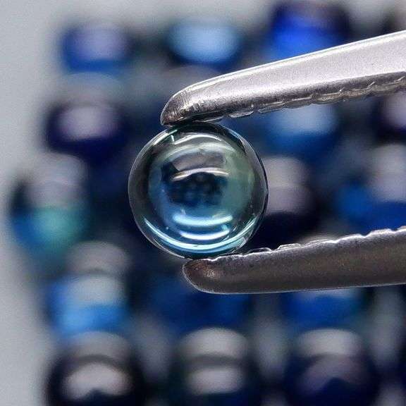 Glistening 4.51ct heated only Sapphire cabochon set