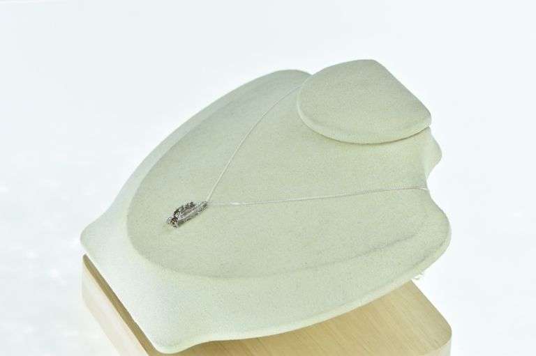 10K White Gold 0.45 Ctw Fancy Brown & White Diamond Pendant