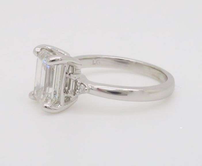 IGI Certified 2.41CT Emerald cut Diamond Ring