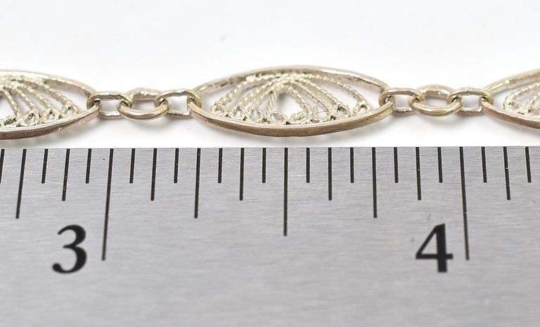 Fancy Filigree Link Bracelet in Sterling Silver