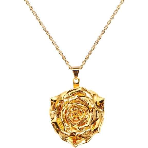 Real Rose Dipped 24k Gold Necklace