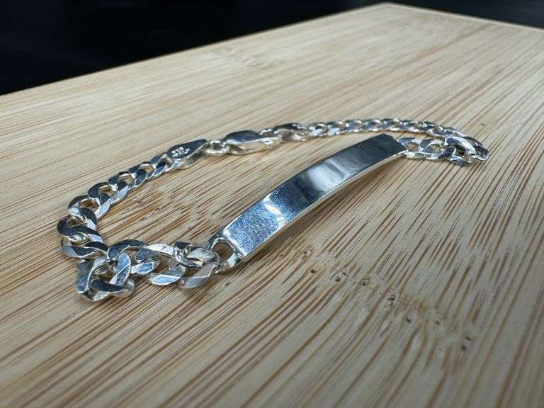 Sterling Silver 925 5.3mm ID Bracelet Diamond Cut Curb Link 7"