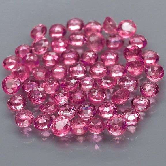 Premium 3.66ct 55 piece round cut Ruby set