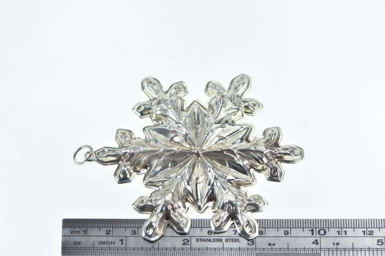 Sterling Silver 1973 Gorham Star Snowflake Christmas Ornament