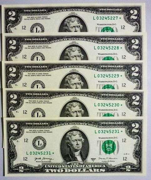 (10) Superb Crisp 2017A $2 Star Notes San Francisco-Consecutive!