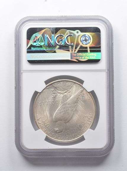 Error MS62 1924 Peace Silver Dollar OBV Struck Thru NGC