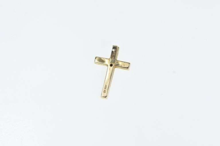 14K Yellow Gold Diamond Cross Christian Faith Symbol Pendant