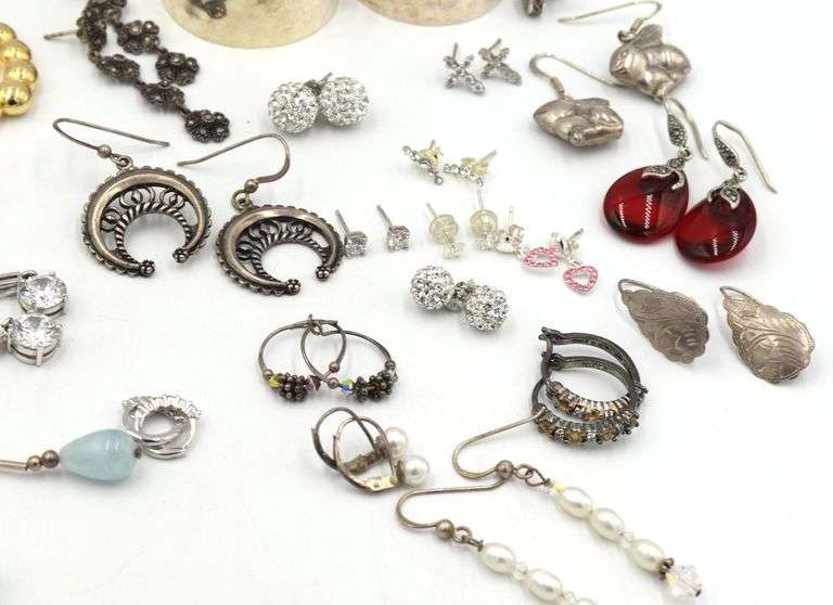 Group lot of vintage 925 sterling silver earrings