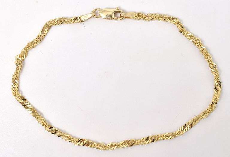 Shinny 14K Yellow Gold Chain Link Bracelet