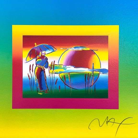 Rainbow Umbrella Man on Blends by Peter Max