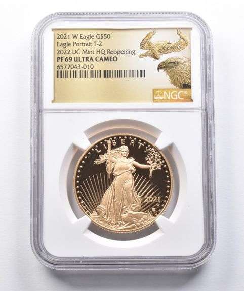 PF69 2021-W $50 American Gold Eagle T-2 2022 DC Mint HQ NGC