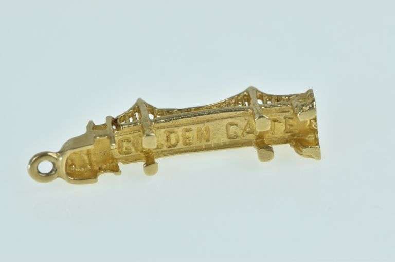 14K Yellow Gold Golden Gate San Francisco California Charm/Pendant