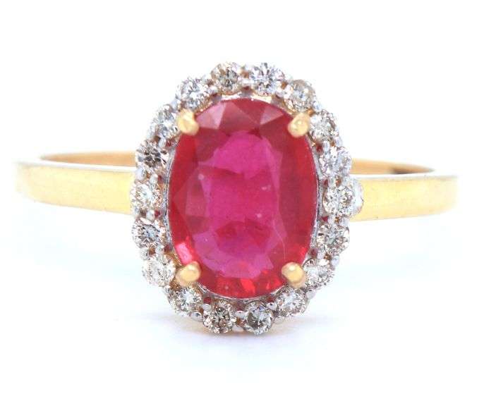 Lovely Ruby and Diamond 14kt Ring
