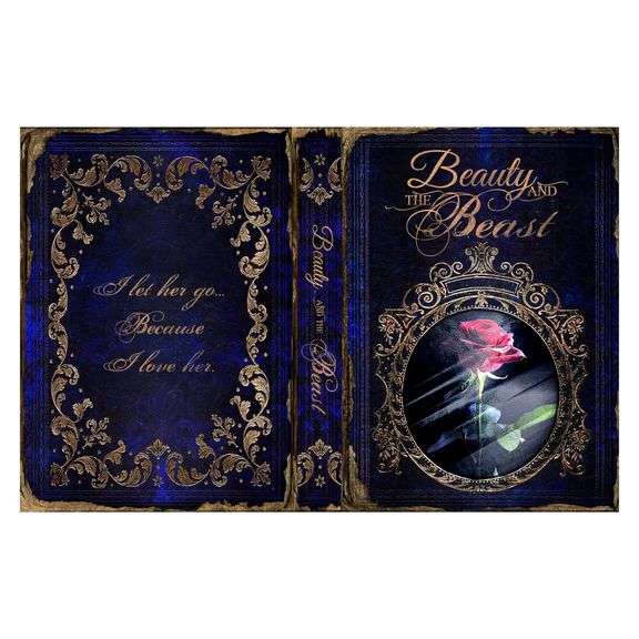 Beauty and the Beast Book Hidden Safe with Real Pages