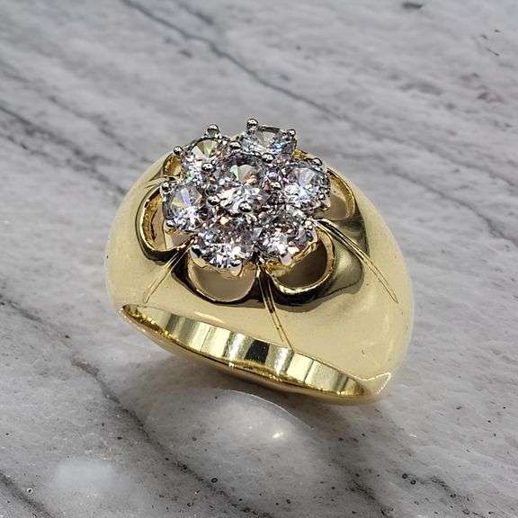 Men's Sparkling 9.5 Ctw Lab Simulated Diamond Ring