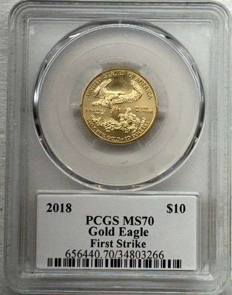 2018 $10 American Gold Eagle PCGS MS 70 First Strike Augustus St. Gaudens