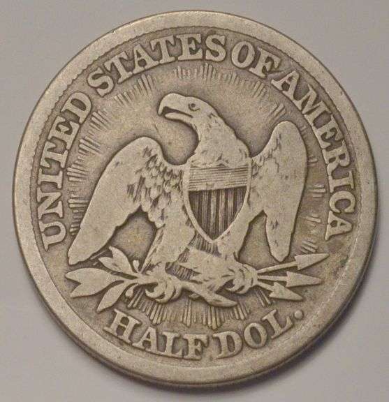 1853 Arrows & Rays Seated Liberty Half Dollar, Circulated.