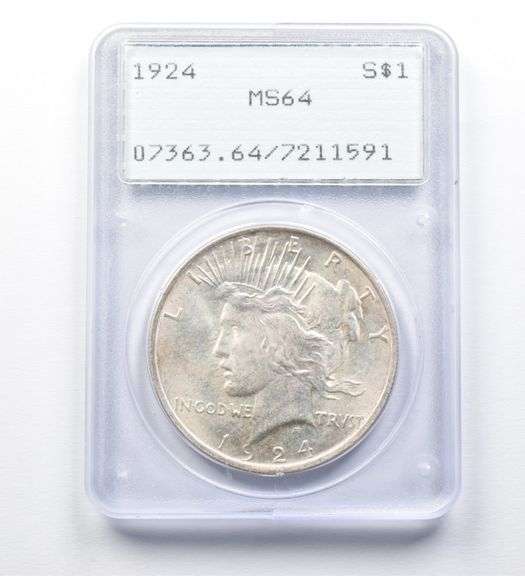 1924 Peace Silver Dollar MS64 PCGS Rattler