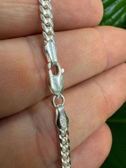 Sterling Silver 925 3.3mm Miami Cuban Chain 24" Necklace Italy