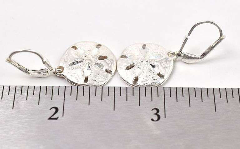 Sand Dollar Earrings in Sterling Silver