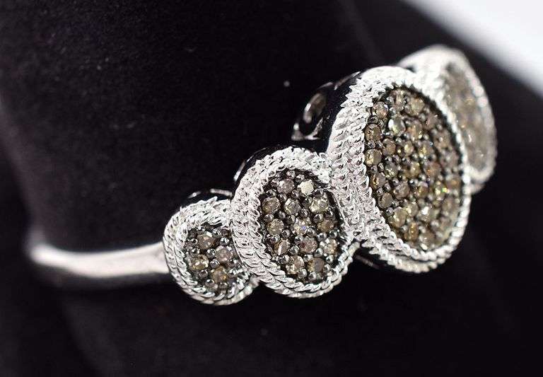 Diamond Cluster Ring in Sterling Silver