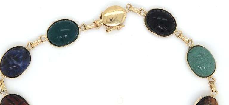14kt Yellow gold Scarab bracelet
