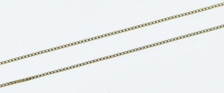 14K Yellow Gold 0.5mm Square Chain Simple Box Link Necklace