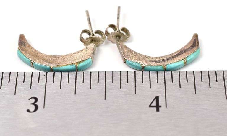 Turquoise Gemstone Earrings in Sterling Silver