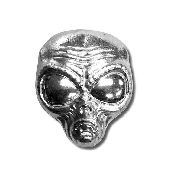 Fine 2oz Silver Alien Head - Poured Bar