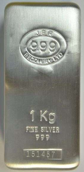 Lovely JBR Recovery Ltd 1 Kilo pure .999 fine silver bar. Unique Serial Number