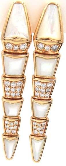 BULGARI SERPENTINE EARRINGS IN 18 KT ROSE GOLD.