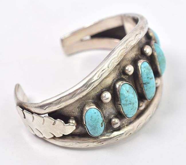 Turquoise Cuff Bracelet in Sterling Silver