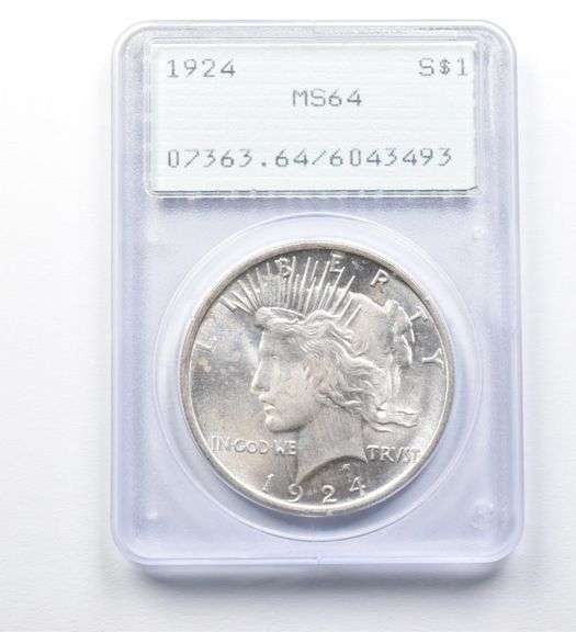 1924 Peace Silver Dollar MS64 PCGS Rattler