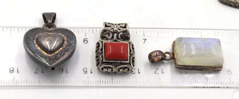 Group lot of Vintage 925 sterling silver pendants