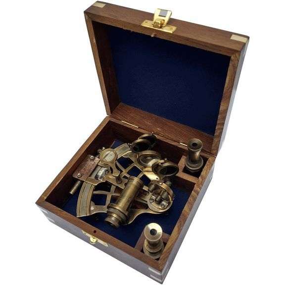 J. Scott's Vintage Brass Nautical Sextant with Celestial Navigation
