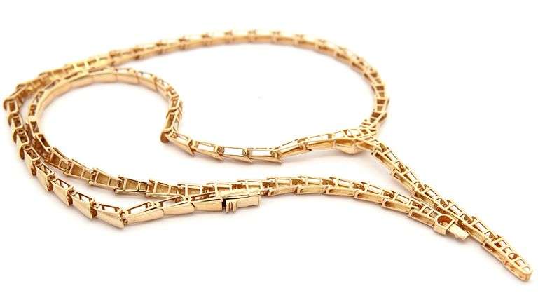 Polished Naga Scale Link Necklace in 18K