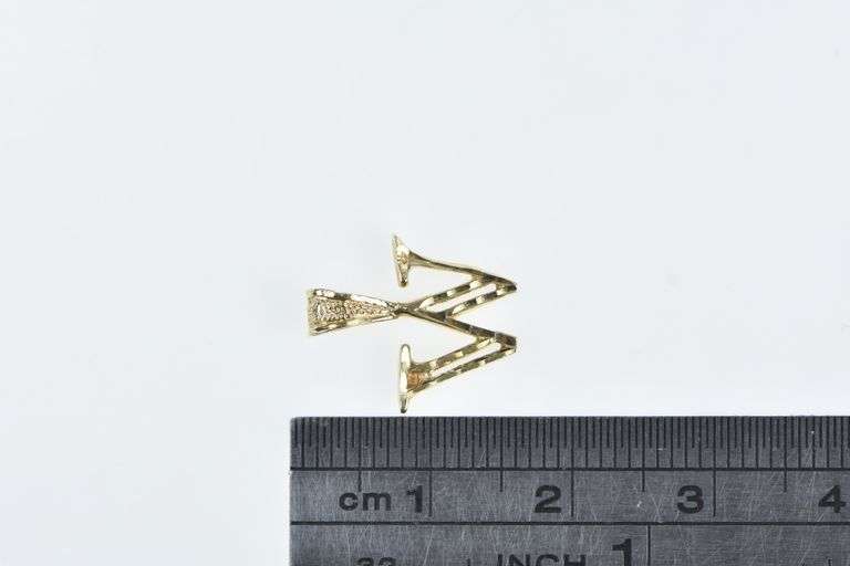 14K Yellow Gold W Letter Initial Monogram Letter Name Charm/Pendant