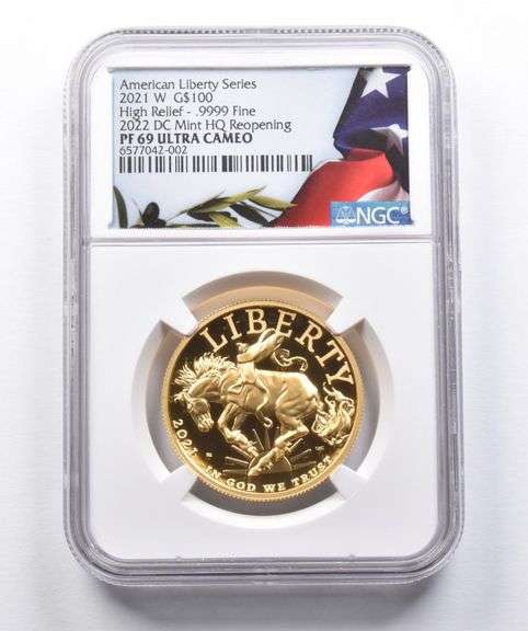 PF69 2021-W $100 American Gold Liberty High Relief 2022 DC Mint HQ NGC