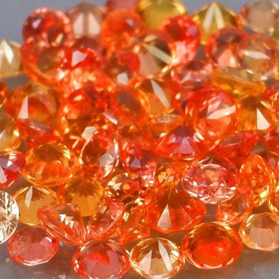 Intense! 70 piece 3.28ct brilliantly color Sapphire set