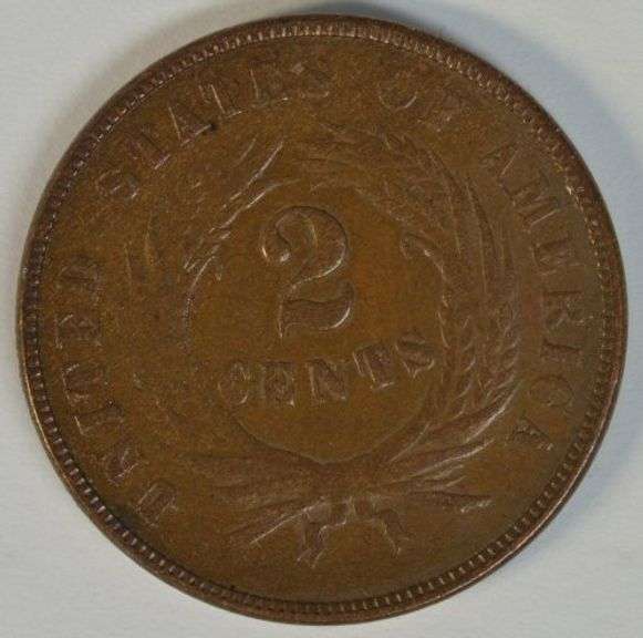 Needle-sharp 1868 Two Cent Piece in brown AU