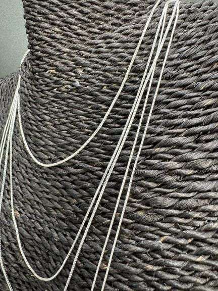 Italian 925 Sterling Silver 5 Piece Layered Box Chain Set 30",26",20",18",14"