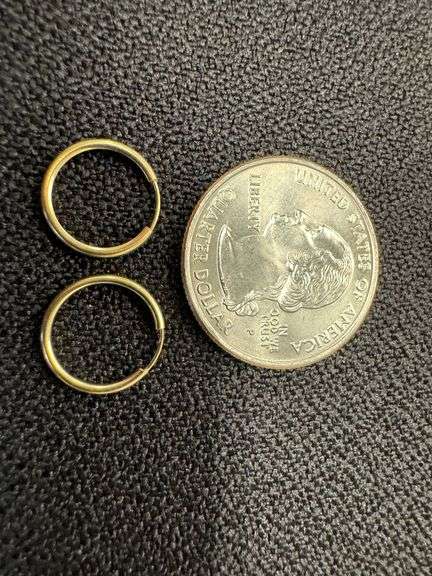 10k Yellow Gold Endless 12mm Hoop Earrings