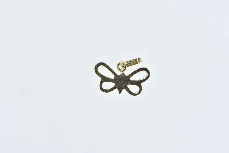 14K Yellow Gold Butterfly Cut Out Beauty Change Symbol Charm/Pendant