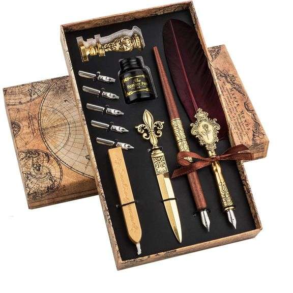 Deluxe Vintage Feather Calligraphy Set