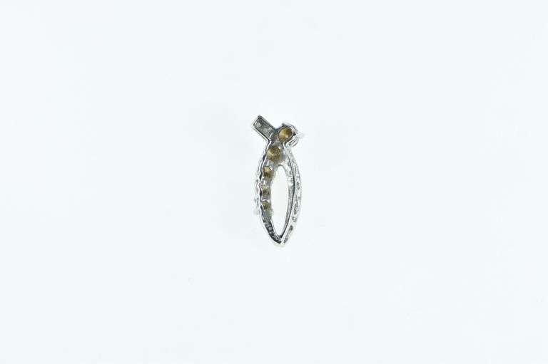 10K White Gold 0.45 Ctw Fancy Brown & White Diamond Pendant