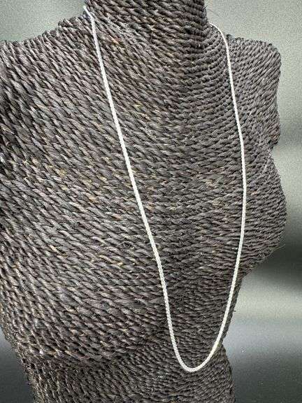 Sterling Silver Flat Braid Serpentine Chain Necklace 24"
