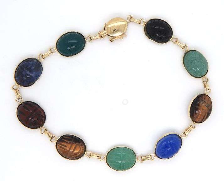 14kt Yellow gold Scarab bracelet