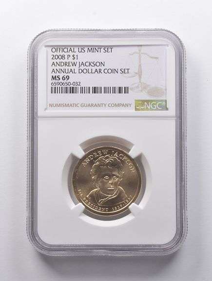 MS69 2008-P Andrew Jackson Presidential Annual Dollar Coin Set NGC