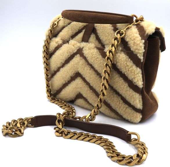 YSL Medium Collage Sherling and Suede Shoulder bag